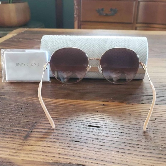 JIMMY CHOO Birdie Womens Sunglasses Gold Size 60 - Picture 4 of 6